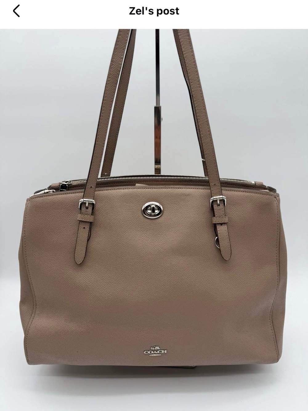 COACH TURNLOCK CARRYALL TAUPE